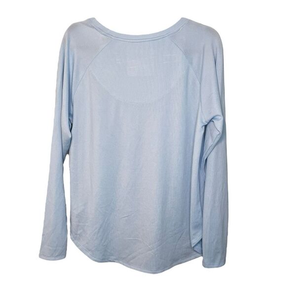 Cuddl Duds Cozy Long Sleeve Pajama Top Light Blue Soft Knit M - Picture 2 of 7